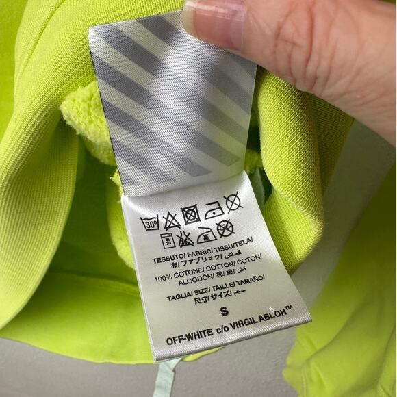 Off-White Contracting Graphic Print Hoodie Lime/Yellow Unisex S - Picture 11 of 15